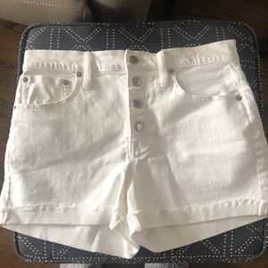 Jcrew white button shorts